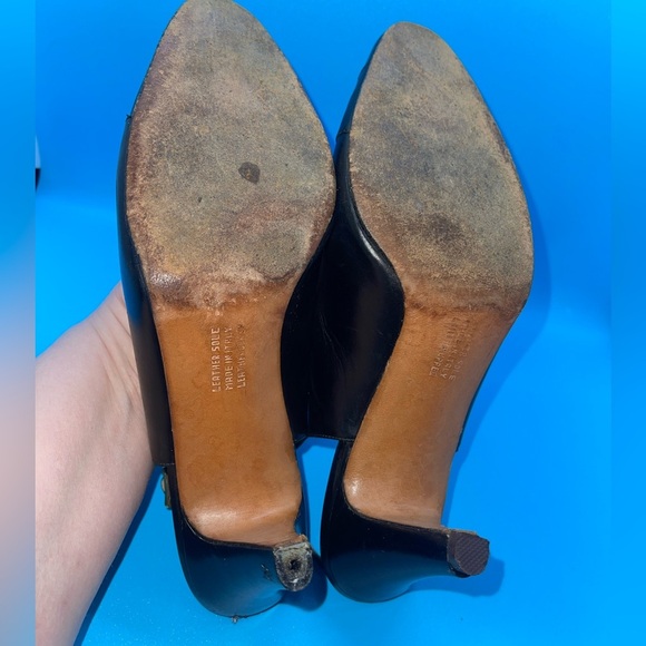 Vintage Salvatore Ferragamo Black Slingback Heels - Picture 9 of 10